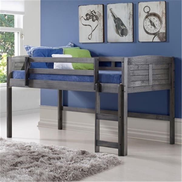 Convenience Concepts PD-790AAG Twin Size Louver Low Loft - Antique Grey Stain HI2482487 - main